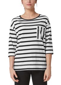 TRIANGLE, Damen Ringelshirt, Schwarz / Perlwei&szlig;