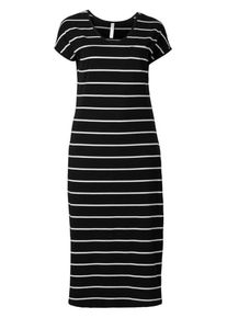 sheego Casual, Damen Maxikleid, Schwarz / Weiß