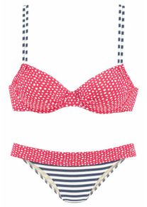 s.Oliver RED LABEL, Damen Bügel-Bikini, Blau / Rot / Weiß