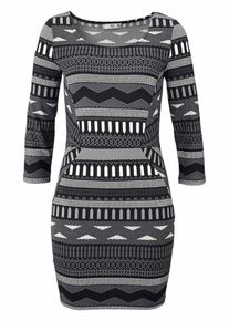 AJC, Damen Jerseykleid, Grau / Schwarz / Weiß