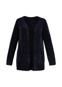 Ulla Popken, Damen Strickjacke 'Chenille', Dunkelblau