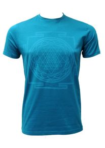 YOGISTAR.COM, Herren T-shirt 'Sri Yantra', Petrol
