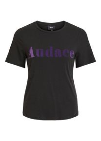 Object, Damen T-Shirt, Dunkellila / Schwarz