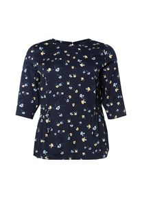 Tom Tailor, Damen Bluse, Navy / Hellblau / Gelb