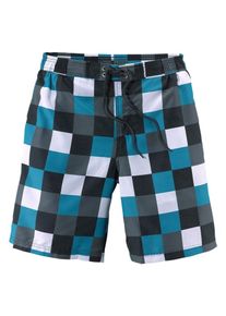 Buffalo, Herren Badeshorts, Rauchblau / Dunkelgrau / Schwarz / Weiß