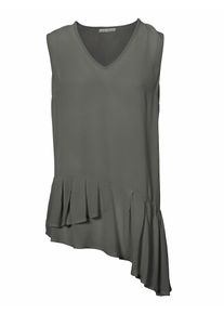Heine, Damen Blusentop mit Volant, Khaki
