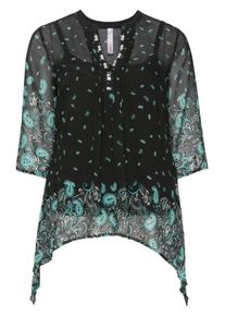 sheego Style, Damen Tunika, T&uuml;rkis / Schwarz