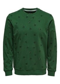 Only & Sons Only & Sons, Herren Sweatshirt, Dunkelgr&uuml;n / Schwarz