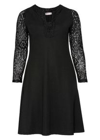 sheego Style, Damen Jerseykleid, Schwarz