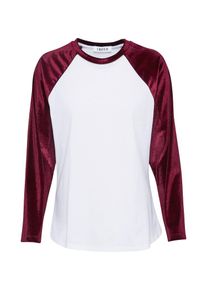 EDITED, Damen Longsleeve 'Joelle', Bordeaux / Weiß