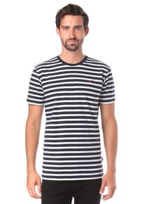 Cleptomanicx, Herren T-Shirt 'Classic Stripe 2', Beige / Navy