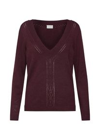 Vila, Damen Pullover 'VIFLARY KNIT POINTELLE L/S TOP', Bordeaux