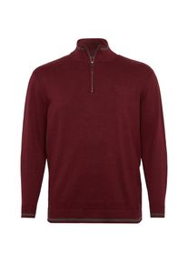 Tom Tailor, Herren Pullover, Rauchgrau / Burgunder