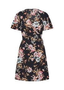 Véro Moda VERO MODA, Damen Kleider 'VMSASHA S/S SHORT WRAP DRESS EXP', Mischfarben / Schwarz