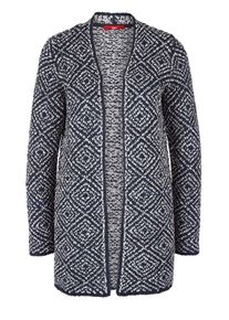 s.Oliver RED LABEL, Damen Strickjacke, Blau / Wei&szlig;