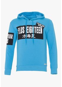PLUS EIGHTEEN, Herren Kapuzenpullover, Blau