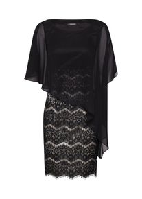Swing, Damen Kleid 'Kleid - Spitze/ Chiffon', Gold / Schwarz