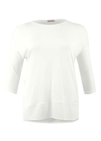 TRIANGLE, Damen 3/4-Arm-Shirt mit Blusen-Details, Weiß