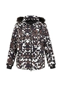 Ulla Popken, Damen Skijacke 'GEO', Braun / Schwarz / Weiß