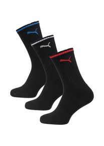 Puma, Herren Sportsocken 'Crew', Blau / Rot / Schwarz / Wei&szlig;