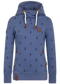 Naketano, Damen Hoody 'Flinkes Zünglein', Dunkelblau / Blaumeliert