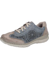 Rieker, Damen Sneakers, Beige / Rauchblau