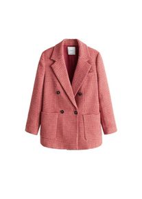 Mango, Damen Mantel 'Zanzibar', Cranberry / Weiß