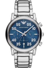 Emporio Armani, Herren Chronograph-Uhr, Blue Denim / Silber