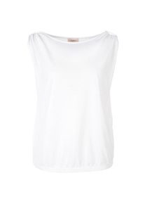 TRIANGLE, Damen Tanktop mit Glitzereffekt, Wei&szlig;