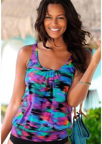 Sunseeker, Damen Tankini-Top, T&uuml;rkis / Pink / Schwarz