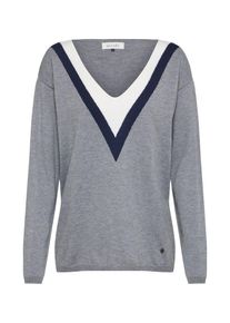 Blendshe Blend She, Damen Pullover 'Slade R pu', Nachtblau / Graumeliert / Weiß