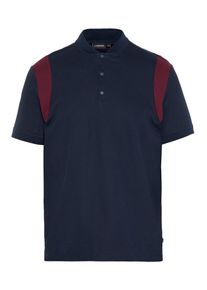 J. Lindeberg J.Lindeberg, Herren 'Leo Clean Piqué' Poloshirt, Dunkelblau / Dunkelrot