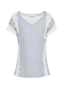 Cartoon, Damen Shirt, Hellblau / Weiß