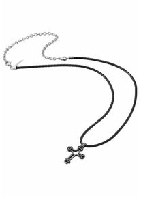 Police, Damen Kette mit Anhänger 'TUCSON, Kreuz, PJ26037PLE.03', Schwarz / Silber