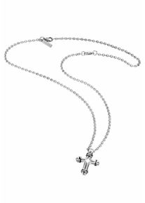 Police, Herren Kette 'TUCSON Kreuz PJ26037PSS.01', Schwarzmeliert / Silber