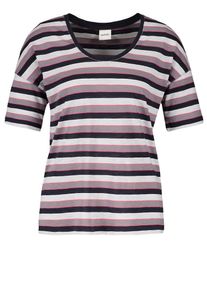 Taifun, Damen T-Shirt, Kobaltblau / Hellgrau / Flieder / Pink