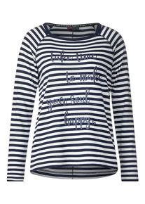Street One, Damen Shirt, Nachtblau / Weiß