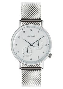 Komono, Herren Analoguhr 'WALTHER MESH', Silber / Weiß