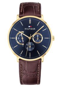 Tommy Hilfiger, Herren Uhr 'Dane 1710376', Navy / Kastanienbraun