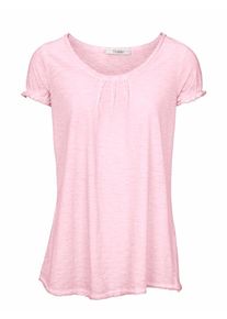 Heine, Damen Shirt mit Stickerei und Rückendetail, Rosa
