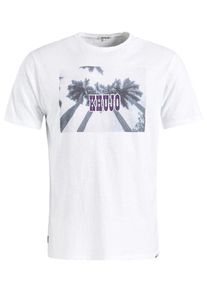 Khujo, Herren T-Shirt 'Finn Palm Tree', Weiß