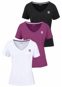 H.I.S. H.I.S, Damen T-Shirt, Lila / Schwarz / Wei&szlig;
