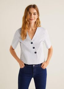 Mango, Damen Bluse 'Lemur-H', Navy / Weiß