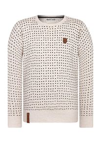 Naketano, Herren Pullover 'Halls Of Walhalla', Beige / Schwarz