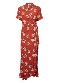 Pieces, Damen Kleid, Rostbraun / Schwarz / Naturweiß