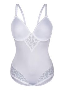 Sassa Mode Sassa, Damen Body mit Spacer-Cups 'MORNING FLOWER', Wei&szlig;