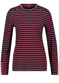 Taifun, Damen T-Shirt, Kobaltblau / Feuerrot