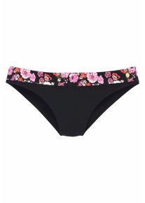 Lascana, Damen Bikinihose 'Blümli', Pink / Schwarz
