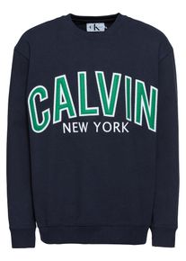 Calvin Klein Jeans, Herren Sweatshirt 'GRAPHIC CREW NECK', Nachtblau / Gr&uuml;n