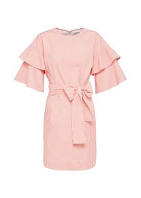 EDITED, Damen Kleid 'Alda', Rosa / Weiß